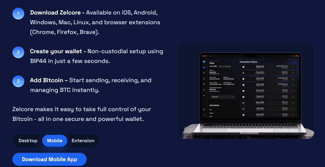 Zelcore Crypto Wallet App
